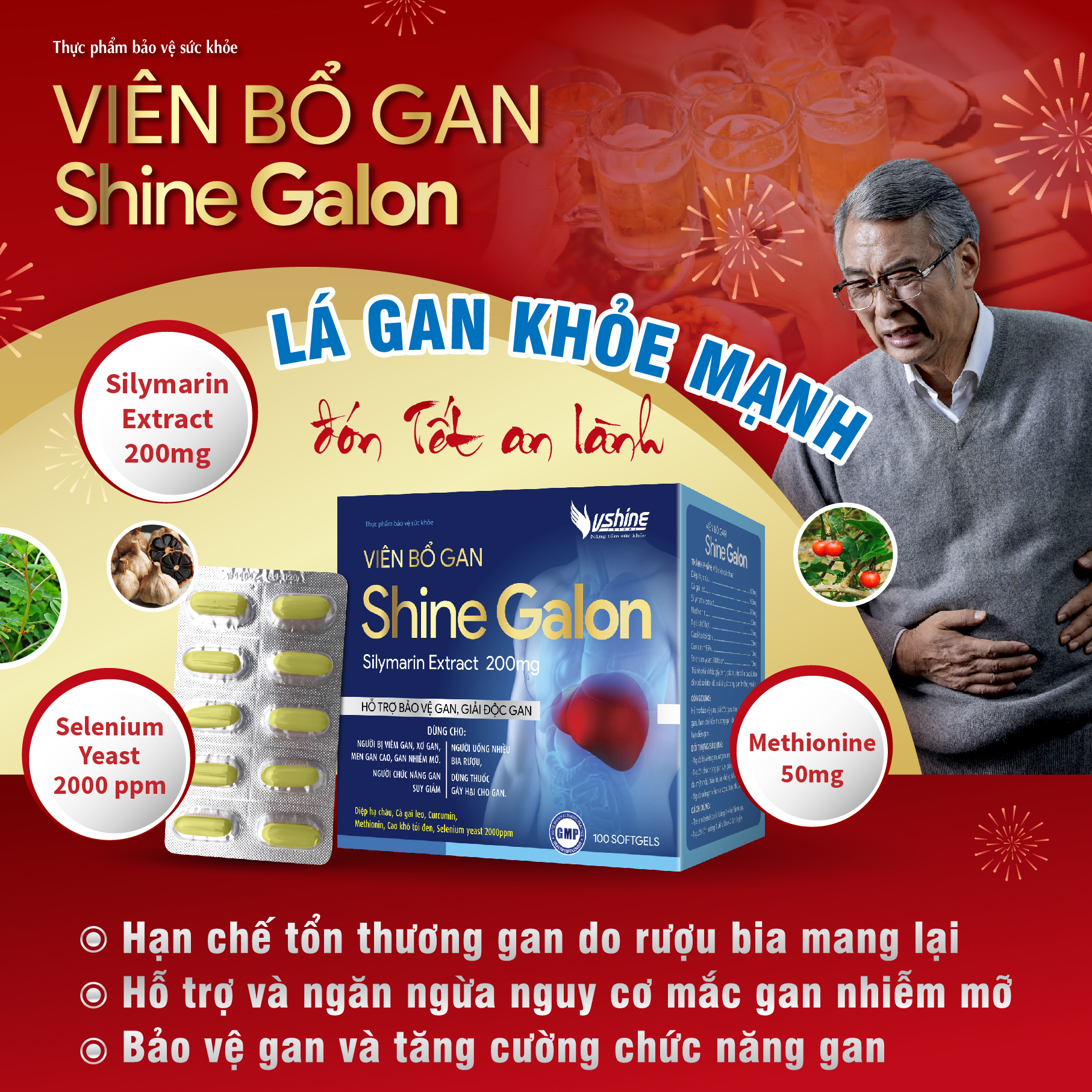 Viên bổ gan shine galon - hỗ trợ bảo vệ gan, giải độc gan