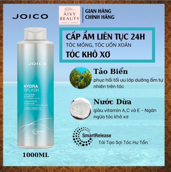 [HCM] Dầu Gội Cấp Ẩm Dưỡng Tóc Mềm Mượt Dành Cho Tóc Khô JOICO HYDRASPLASH HYDRATING Chiết Xuất Tảo Biển 1000ML
