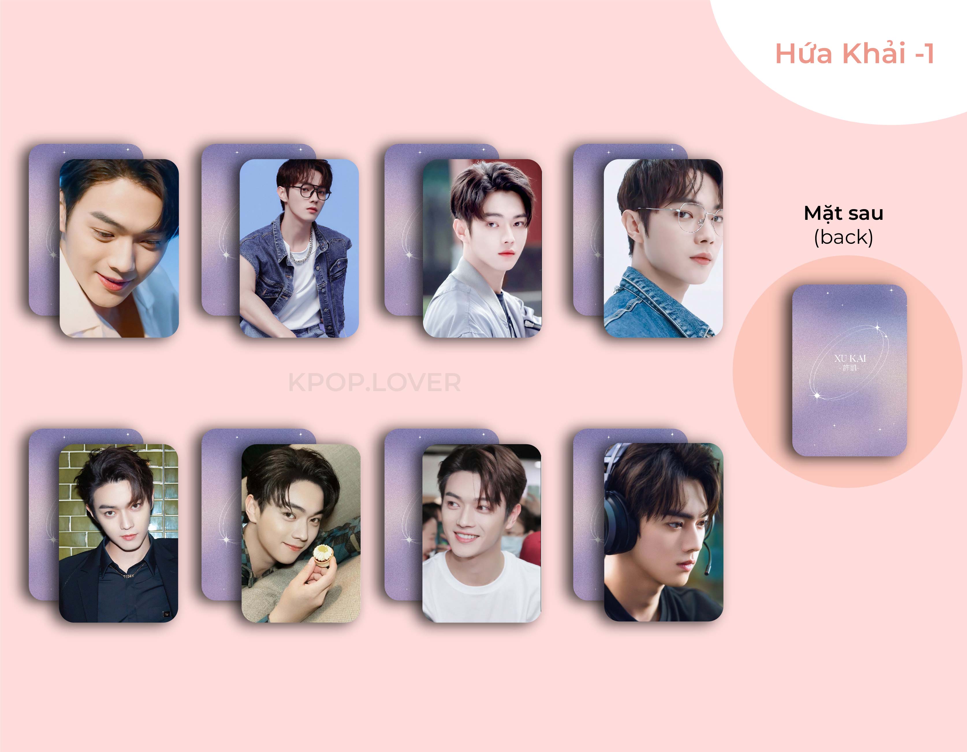 Set 8 card bo góc hứa khải