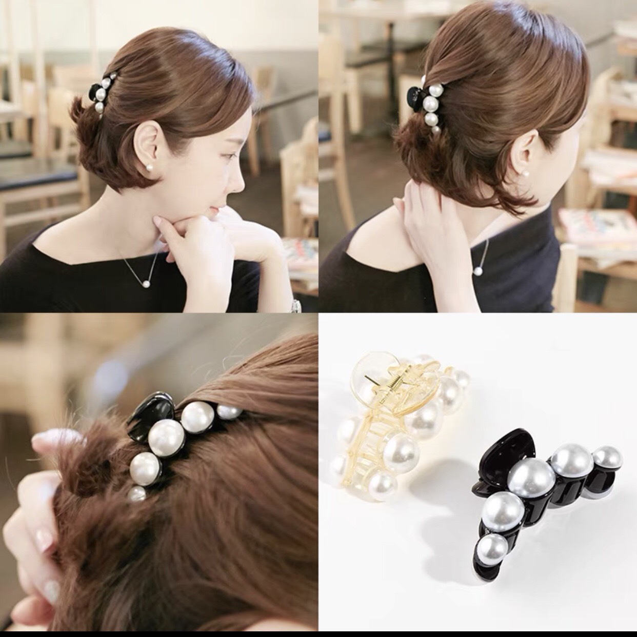 Kẹp tóc đính hạt trai thanh lịch thời trang Hàn Quốc - phukienteen