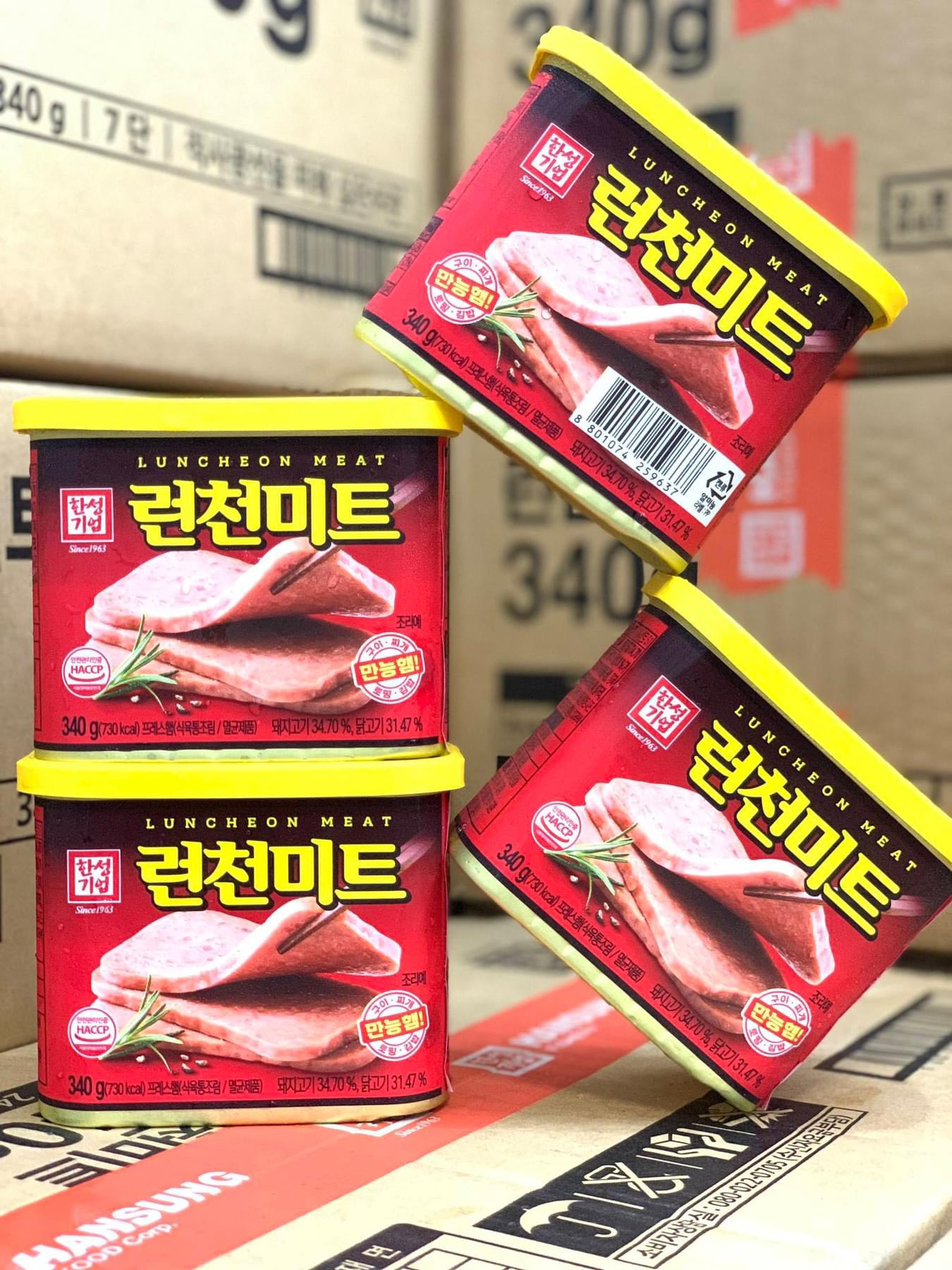 Combo 3 Hộp Thịt Hộp Hansung The Luncheon Meat Hàn Quốc 340gram