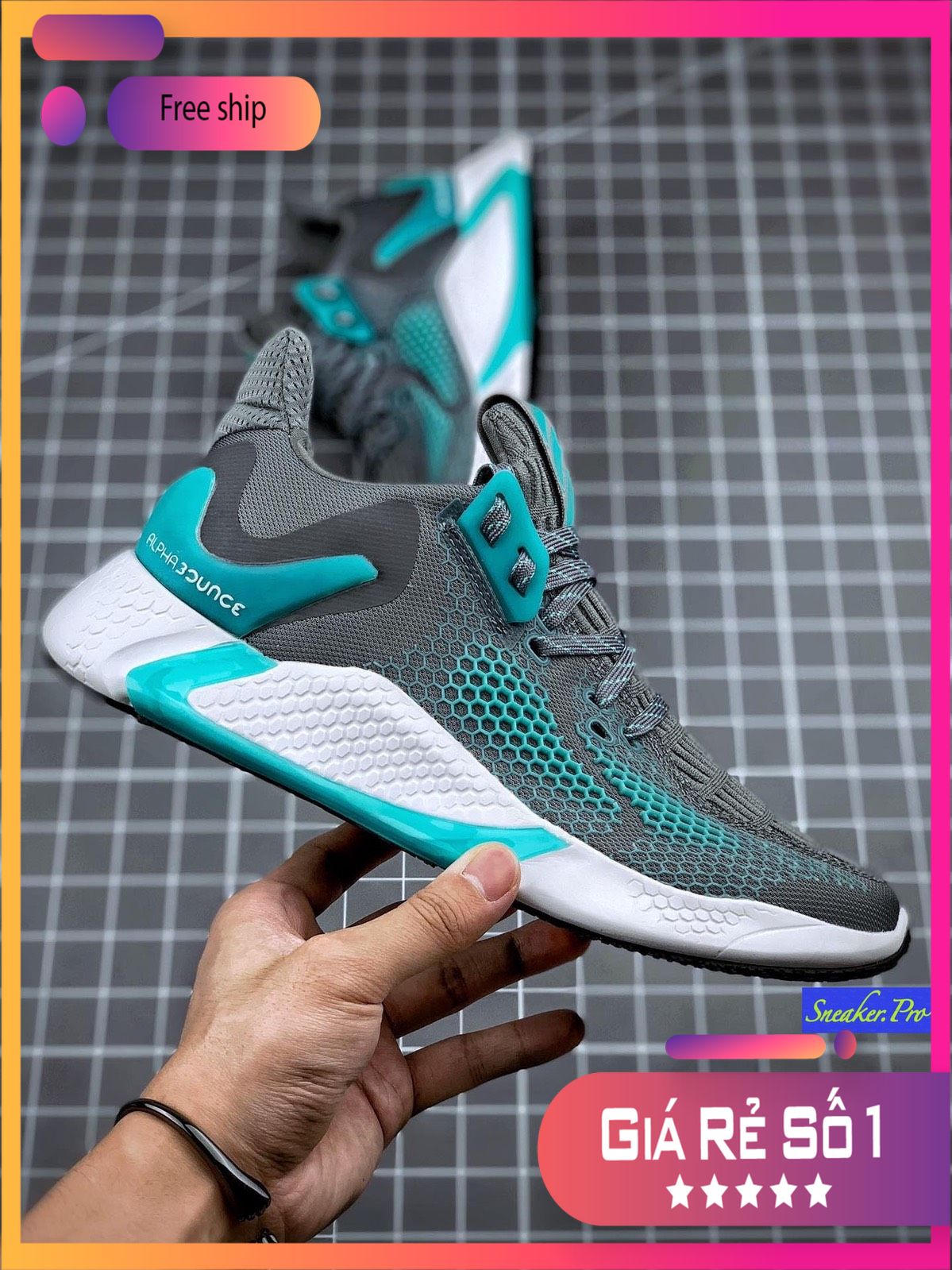 [FreeshipMAX] (HÀNG HÓT) Giày thể thao sneaker nam nữ ALPHABOUNCE instinct M 2020 xám xanh