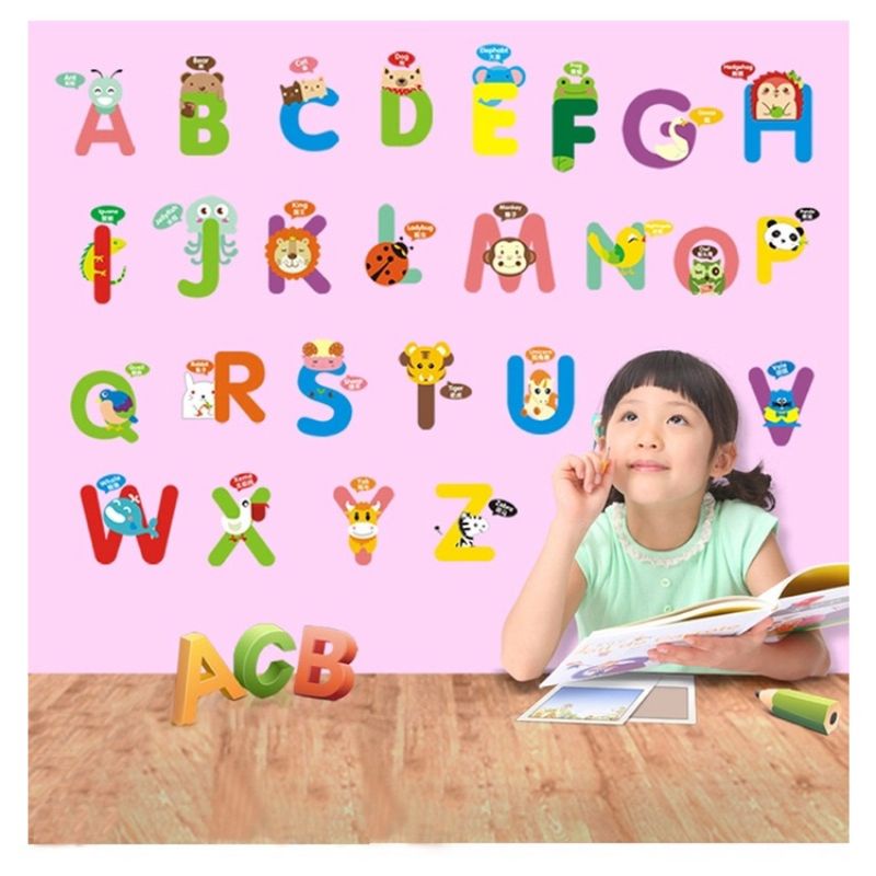 Decal dán tường bảng chữ cái giúp bé học tập