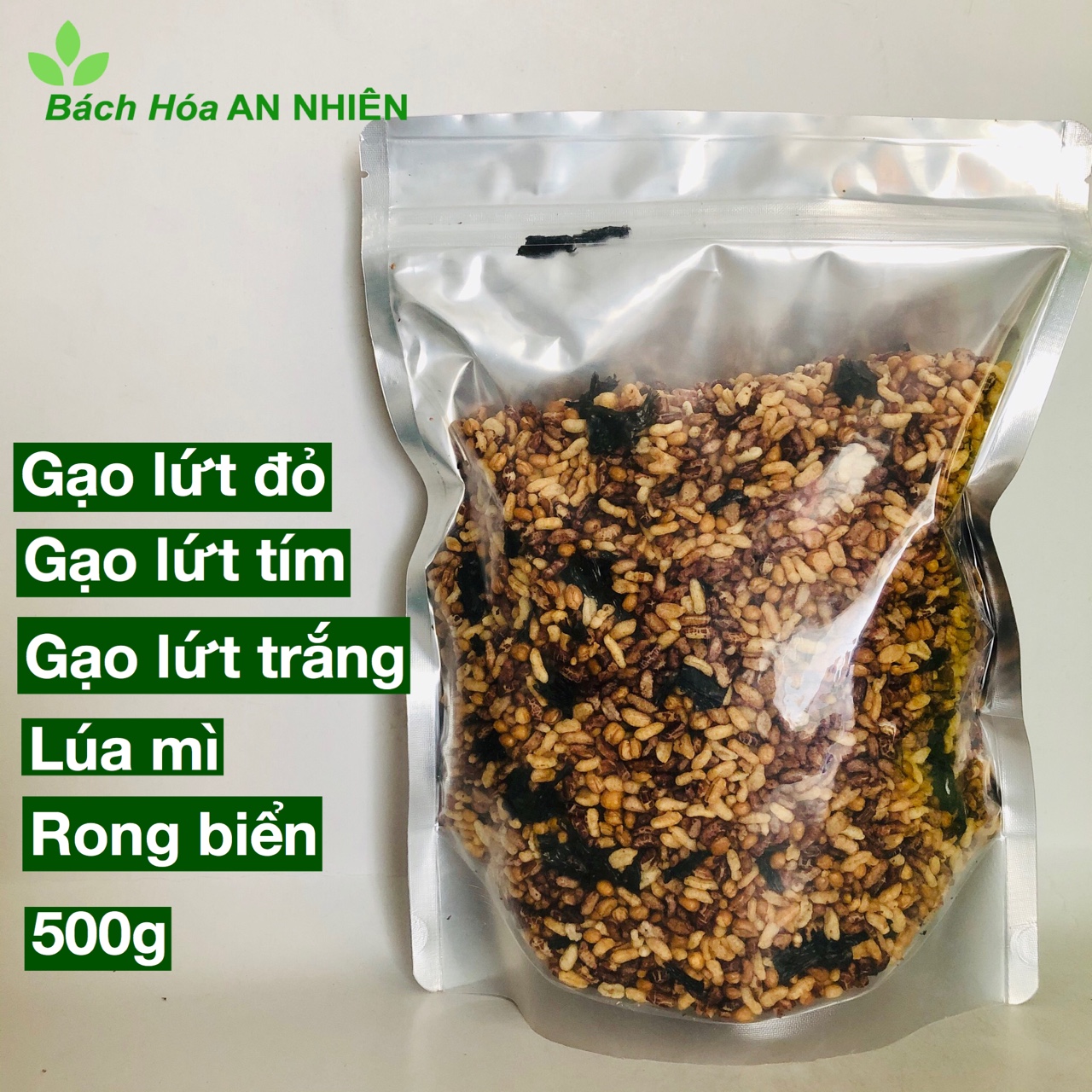 Gạo Lứt Sấy Giòn Rong Biển Ngũ Sắc 500g