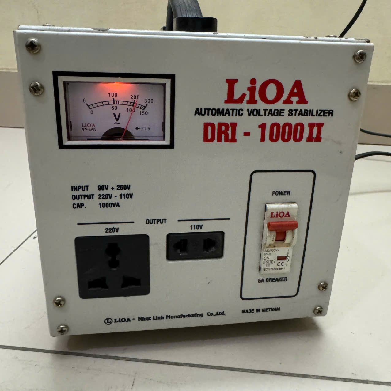 Ổn áp lioa dri-1000ii 1.0kva điện áp vào 90-250v-thế hệ ii mới