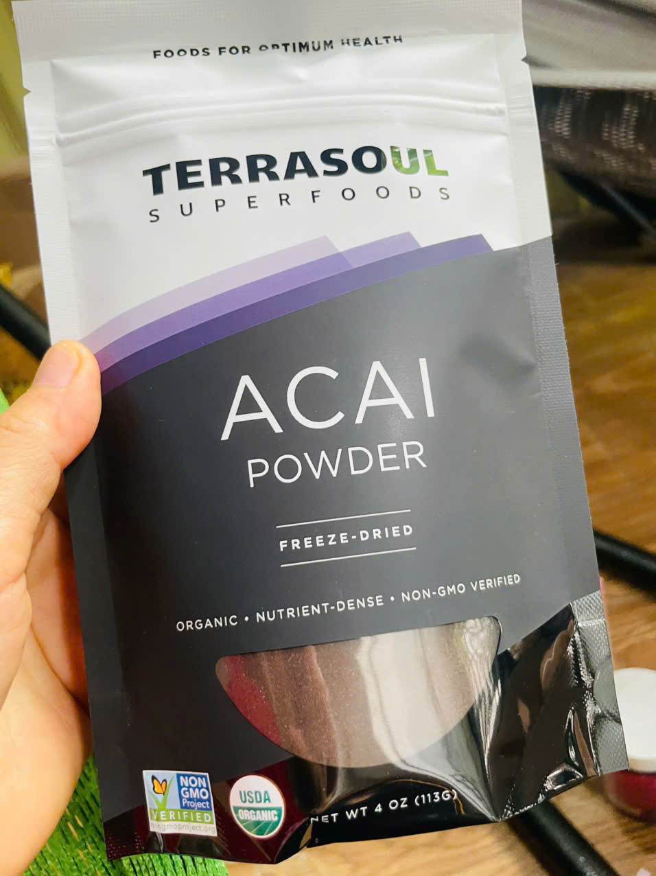 Bột quả Acai hữu cơ Terrasoul Superfoods, 113g