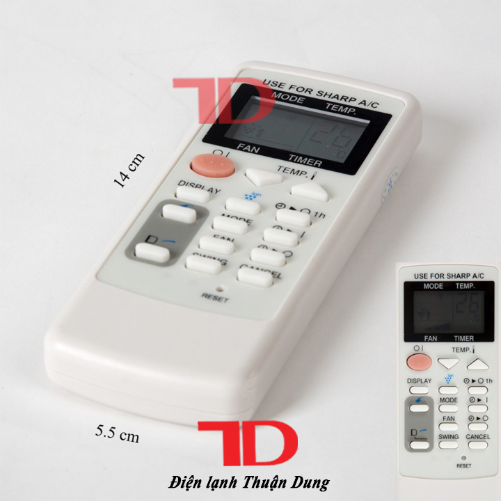 Remote điều khiển dành cho máy lạnh điều hòa sharp crmc a751 jbez tặng kèm pin - điện lạnh thuận dung