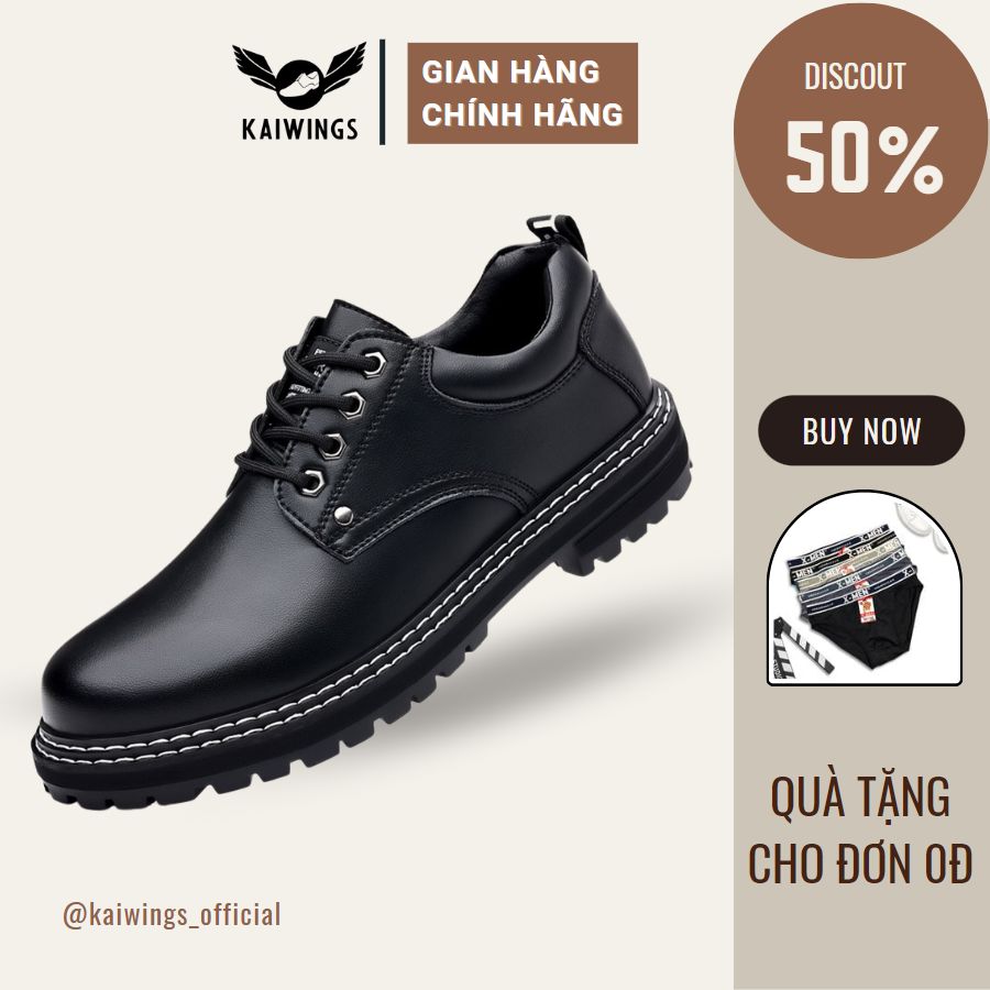 Giày đốc da nam cao cấp da thật chính hãng hàn quốc kaiwings giày da công sở thể thao nam tính gd30