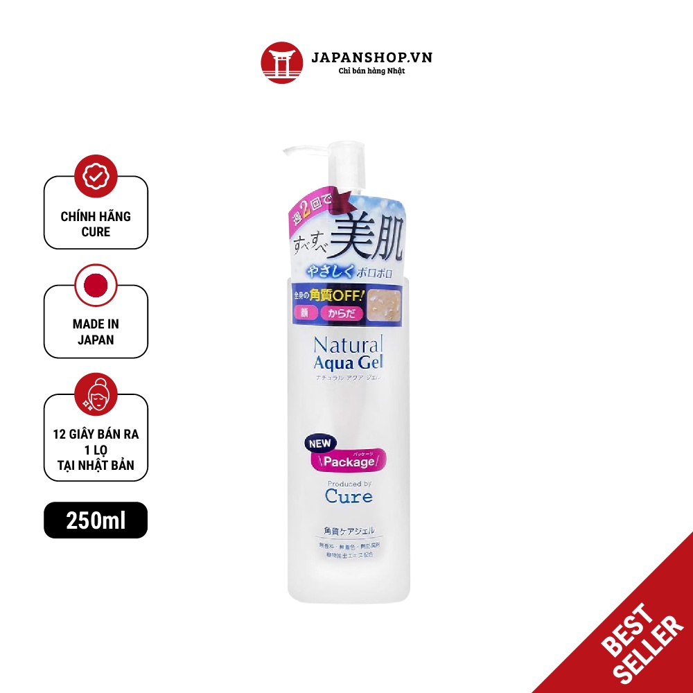 Tẩy da chết Cure Natural Aqua Gel lành tính, làm sạch, sáng da 250ml