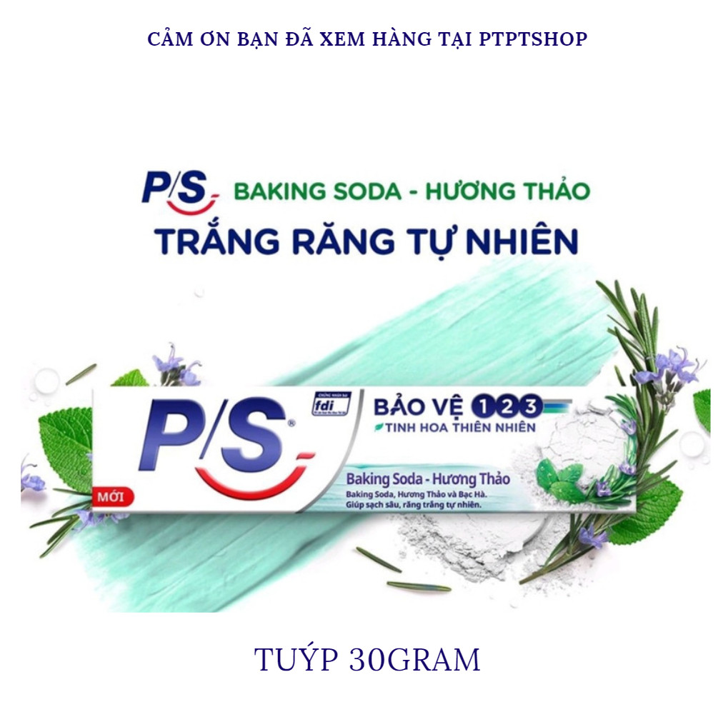 (Giao hỏa tốc) Kem đánh răng PS bảo vệ 123 BAKING SODA - HƯƠNG THẢO 30gram (mua tại ptptshop)