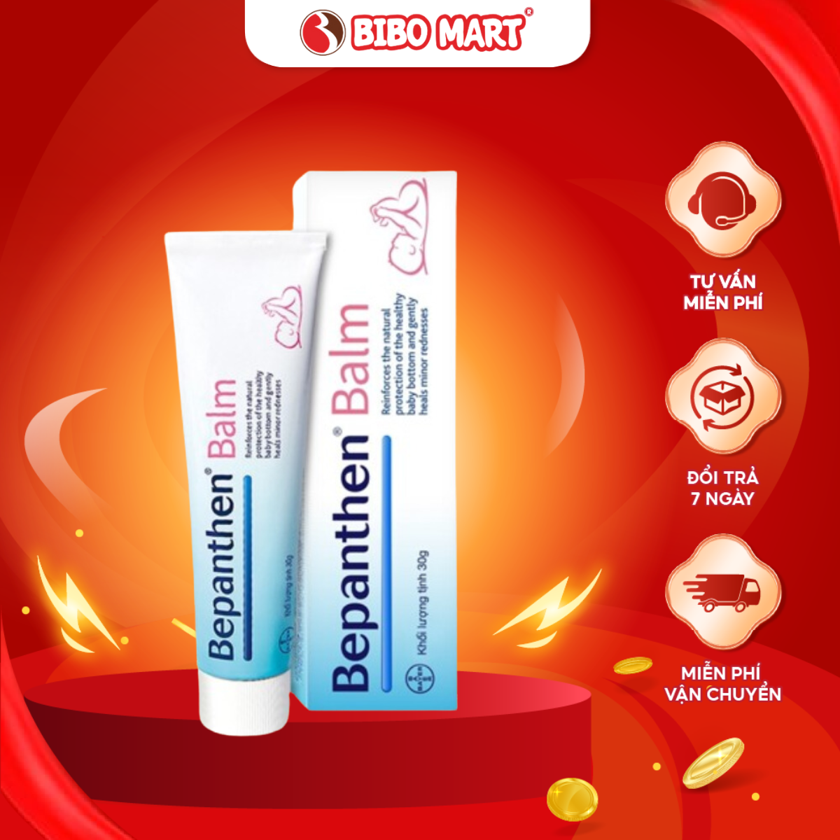 Kem Chống Hăm Bepanthen Balm Phòng Ngừa Hăm An Toàn Dưỡng Ẩm Cho Làn Da Bé 30g - Bibo Mart