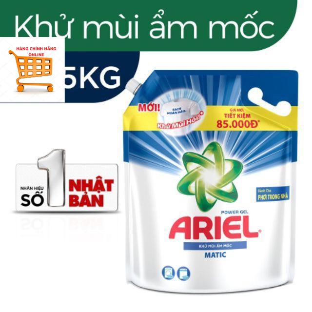 Nước giặt ariel tui 3.25l khử mùi ẩm mốc
