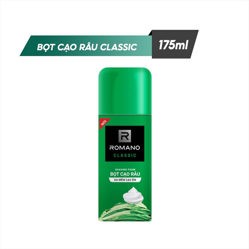 HCM Bọt cạo râu Romano CLASSIC 175ml da mềm cạo êm với hương thơm tươi mát dễ chịu Cửa hàng Mai Hà