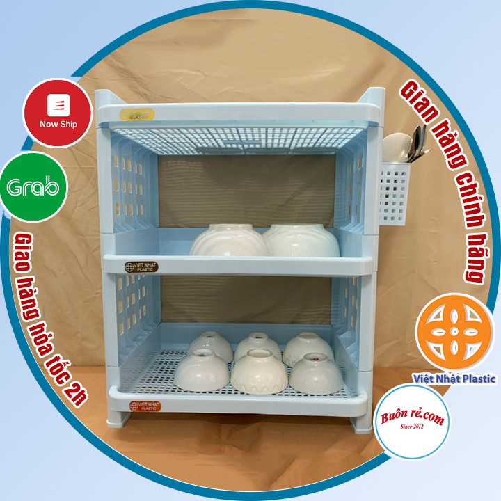 Kệ úp chén bát 3 tầng Việt Nhật , Kệ để đồ nhà bếp đa năng