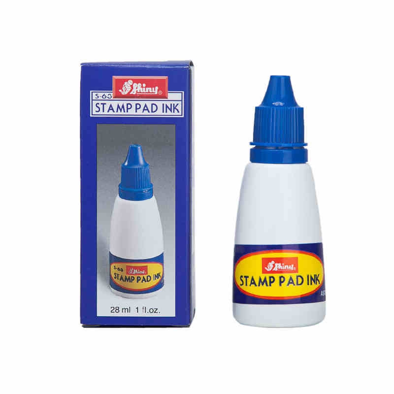 Mực dấu Shiny 28ml, sử dụng phổ biến cho các loại dấu liền mực và tra vào khay mực các loại: dấu, tampon, mực dấu