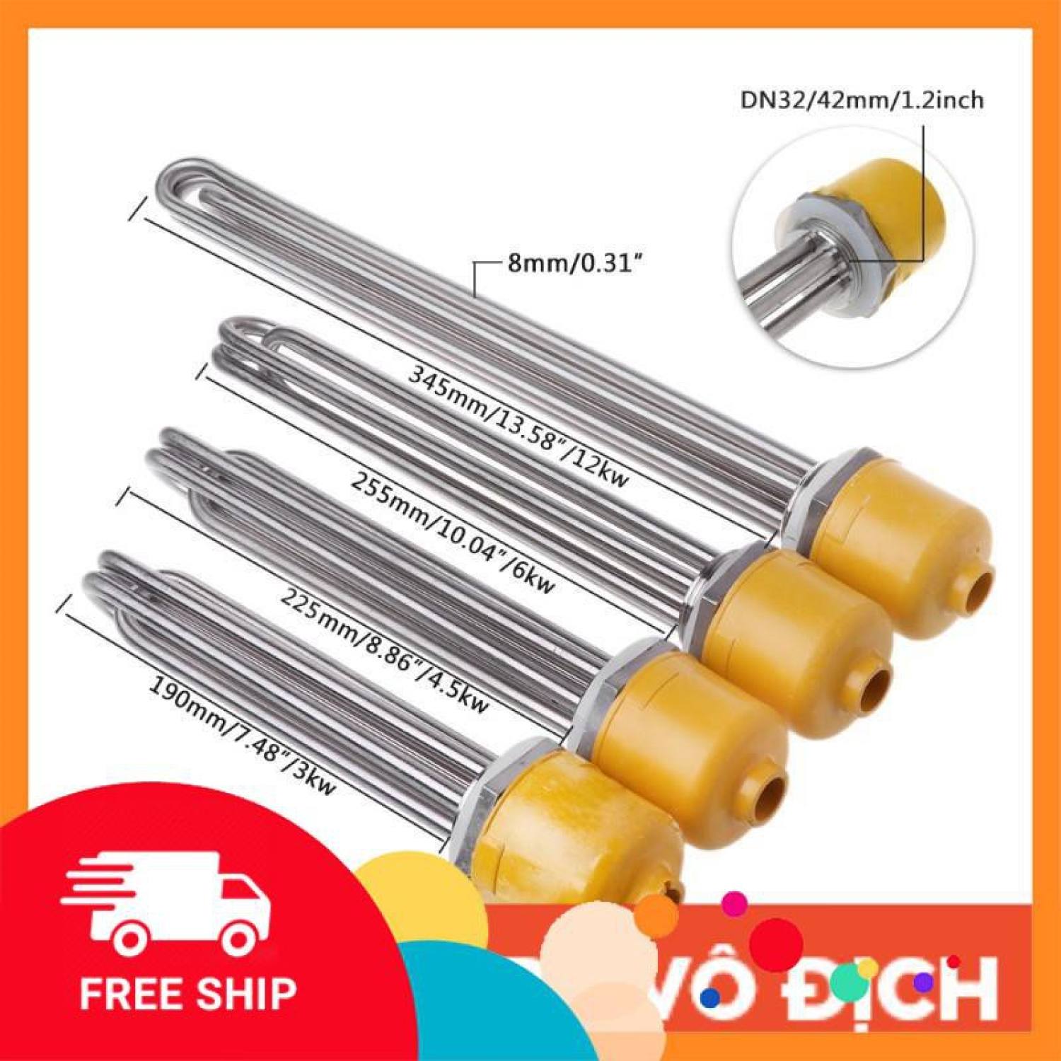 Inox - cục ren thanh nhiệt đun nước, điện trở nồi phở, thanh nhiet dun nuoc, cuc ren noi pho