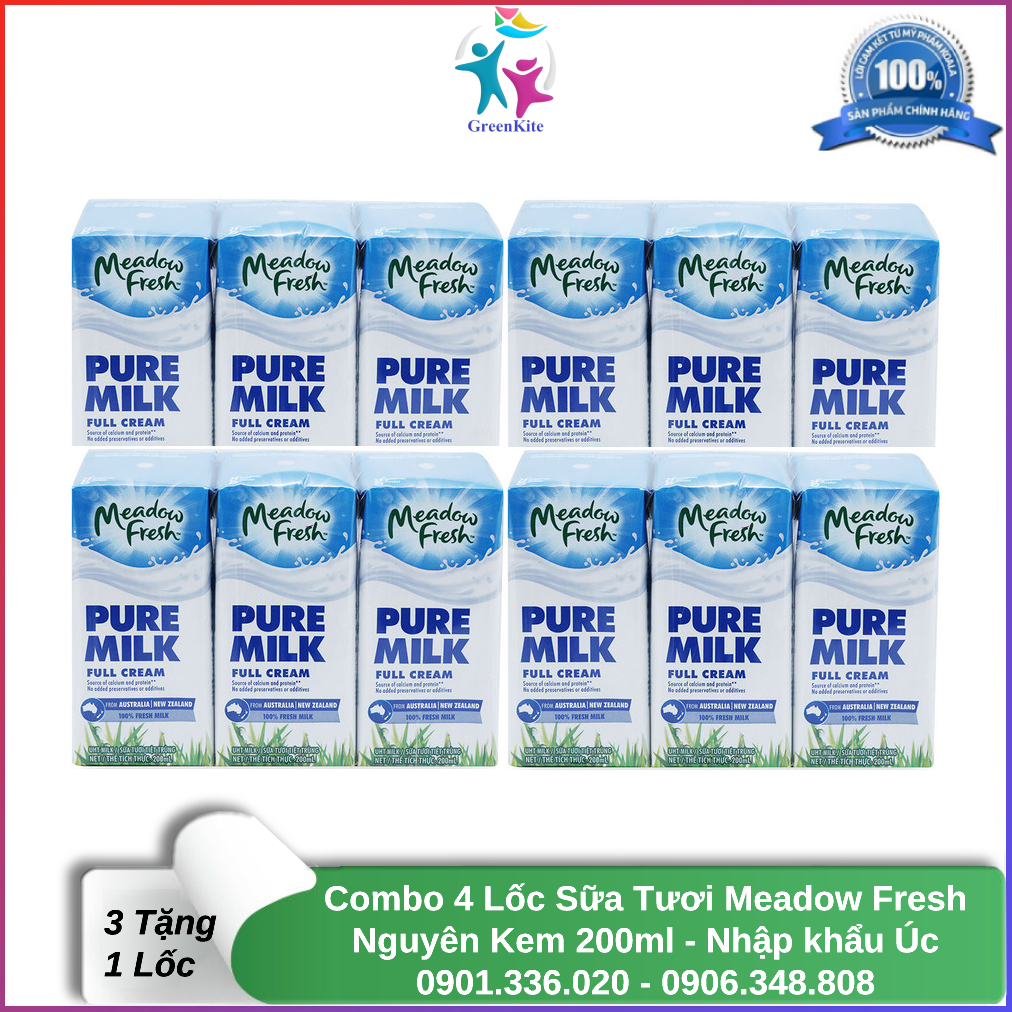 Sữa tươi tiệt trùng nguyên kem meadow fresh 200ml - sữa nhập khẩu úc