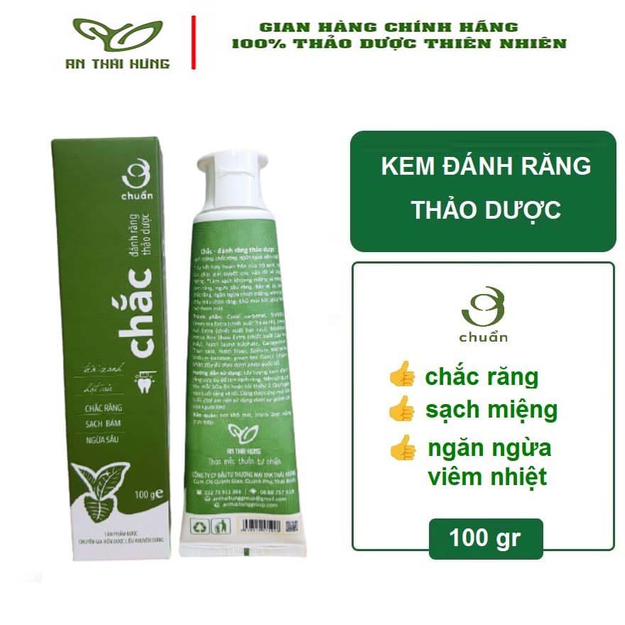 Kem đánh răng Thái Hưng- Kem đánh răng thảo dược Chắc- Chắc răng- Tuýp 100g