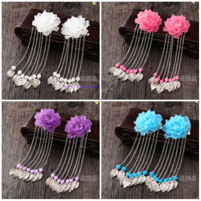 Kẹp tóc cổ trang hình hoa Sơn Trà Mẫu Đơn