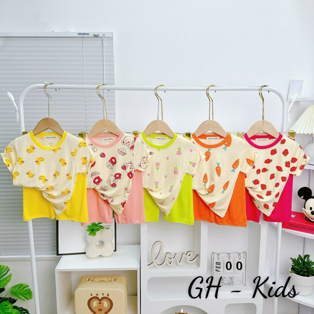 Cực phẩm bộ đồ lửng minky mon thun lạnh cho bé gái siêu dễ thương cho bé 7-27kg