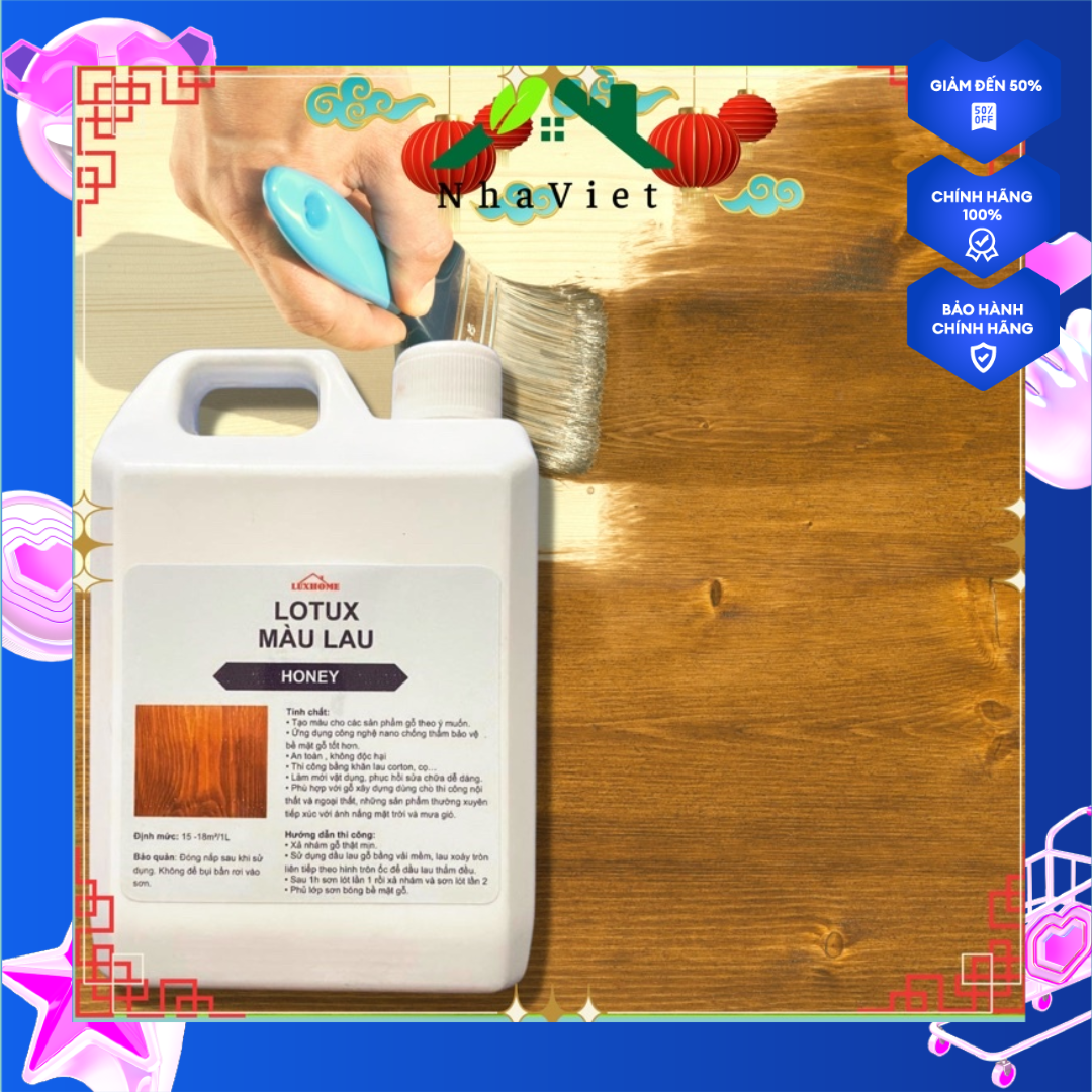 Sơn lau tạo màu gỗ gốc nước, MÀU HONEY, sơn 1 thành phần, không cần pha dung môi, lành tính, mau khô, dễ sử dụng