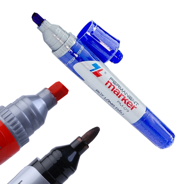 Hộp 10 Cây Bút Lông Dầu 2 Đầu Thiên Long PM09 ( Xanh, Đỏ, Đen )