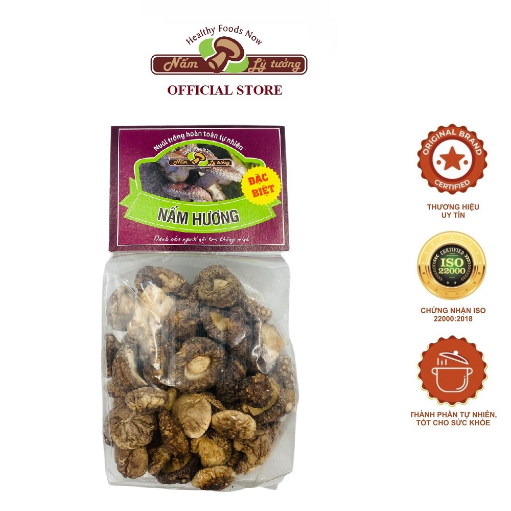 Nấm hương khô lý tưởng 100g, nấm hương khô việt nam.