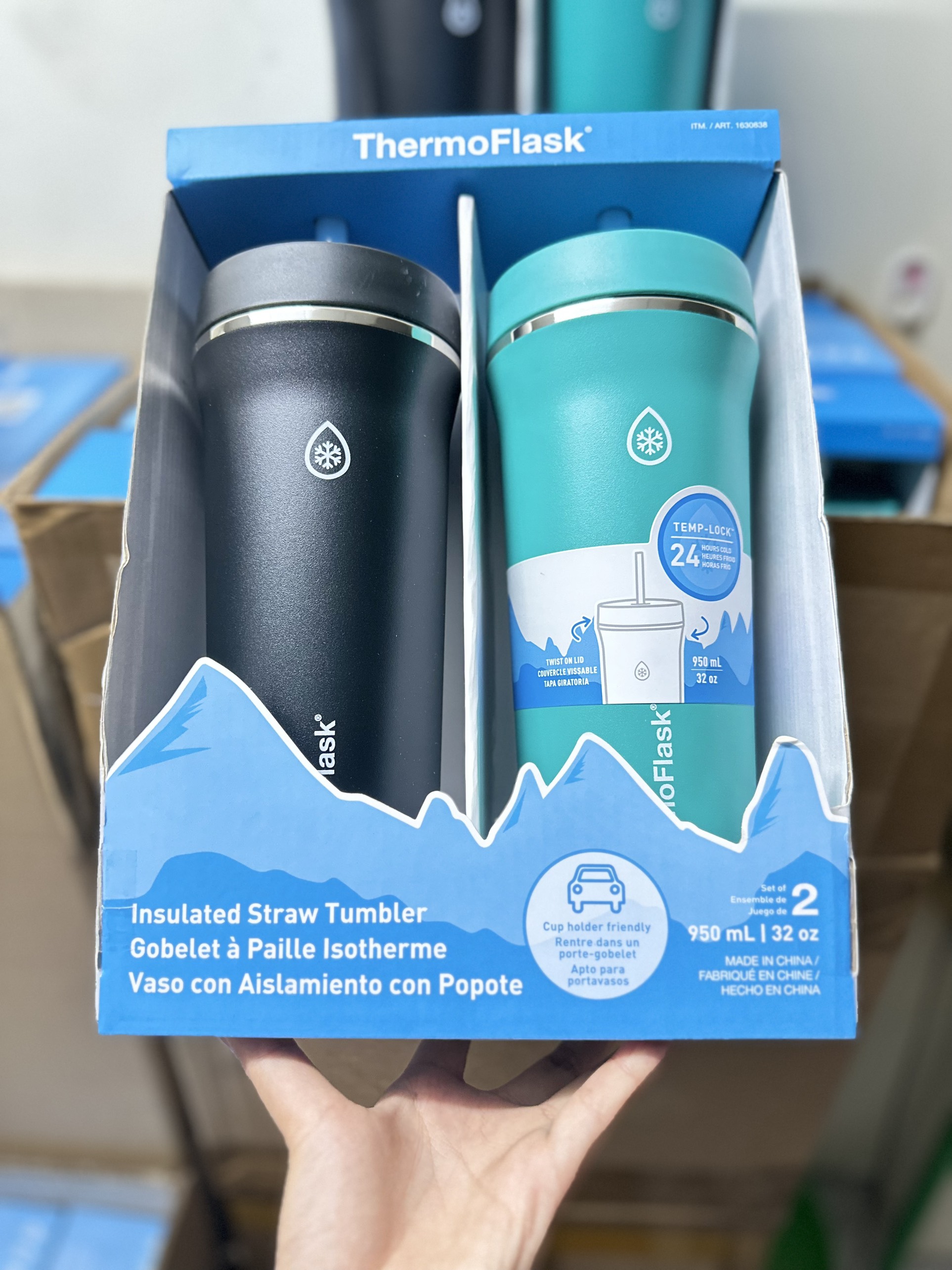 Set 2 ly giữ nhiệt thermoflask 950ml - có tay cầm