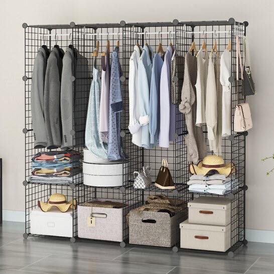 [HCM]Kệ sắt ghép 16 ngăn 4 thanh treo