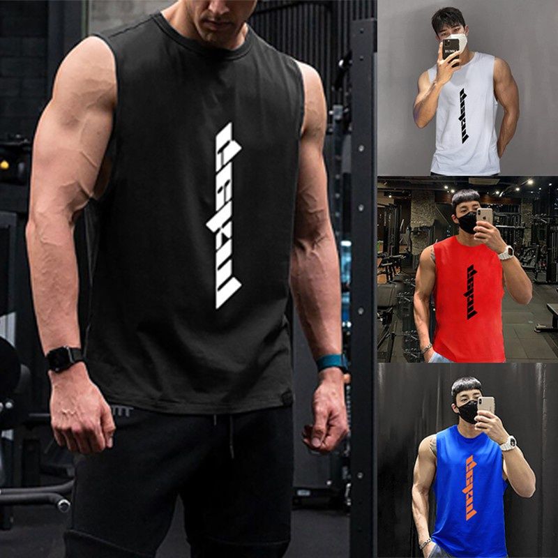 Combo 3 Áo thun ba lỗ nam chuẩn gym in hình áo tanktop nam nữ vải lụa cao cấp thoáng mát