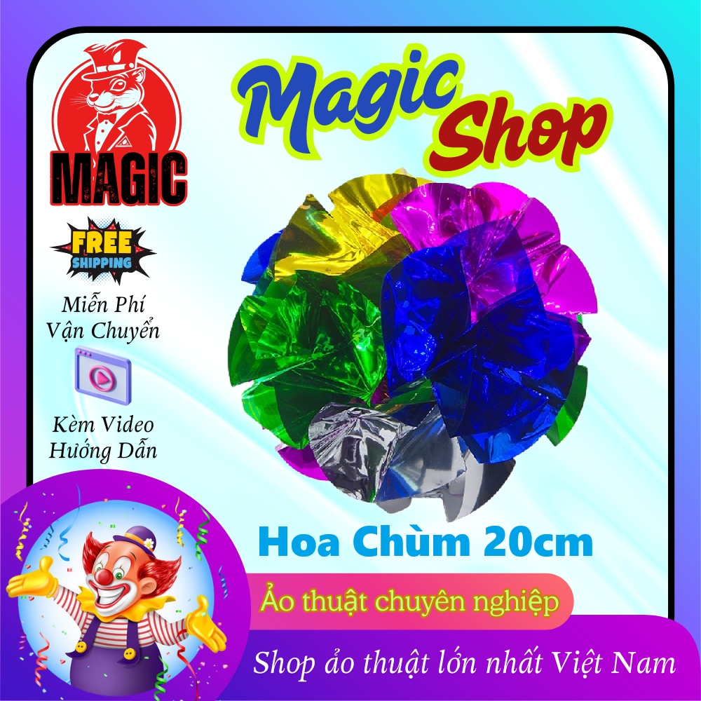 [Miễn phí vận chuyển] Ảo thuật xuất hiện chùm hoa nhỏ 20cm cực chuẩn lò xo lá bung mạnh (kèm hướng dẫn)