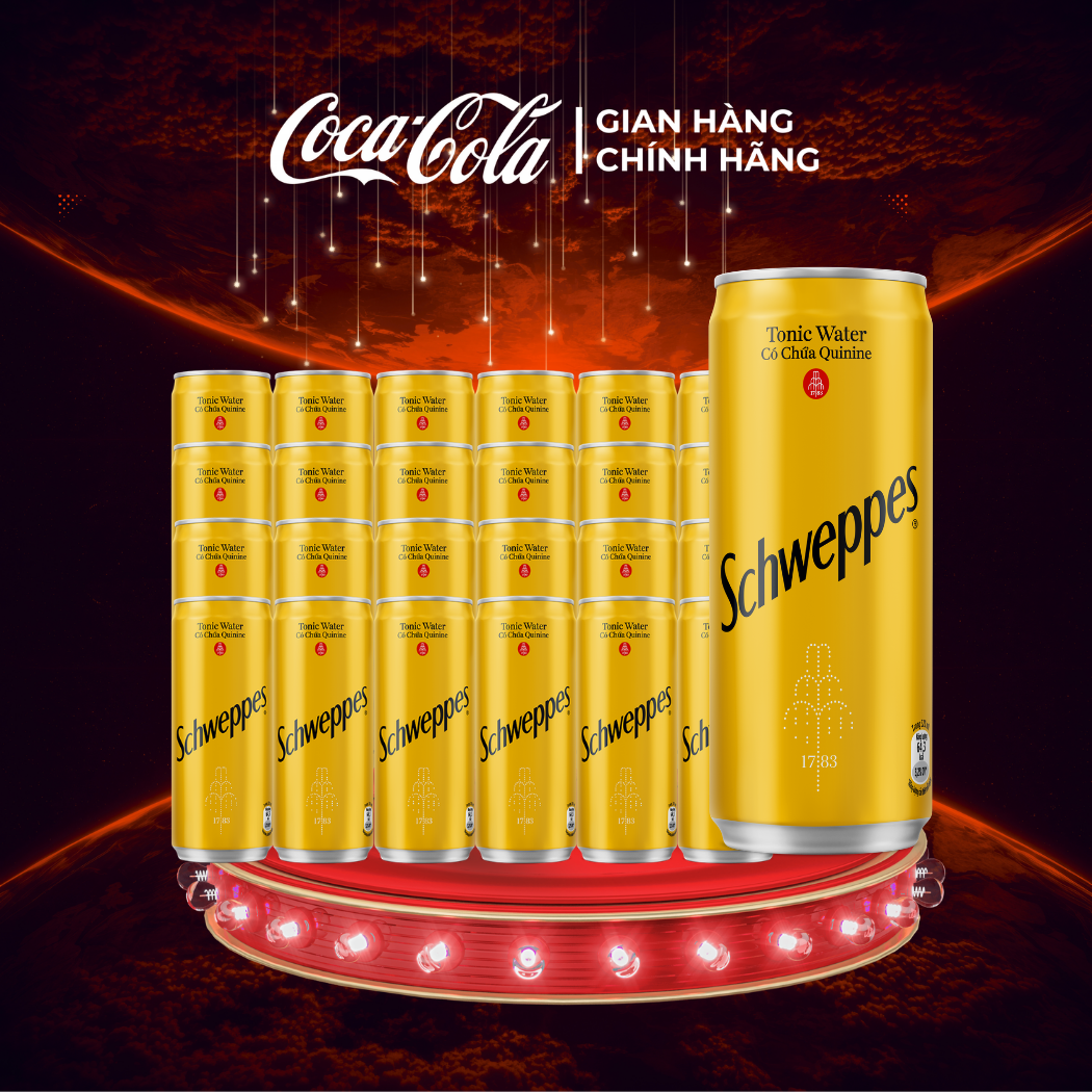 [SIÊU SALE ] Lốc 24 Lon Nước giải khát Schweppes Nước Tonic 320ml/Lon Sale 8.8 Coca-Cola Chính Hãng_LD