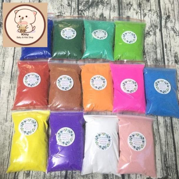 Combo 9 bịch cát màu tô tranh cát -cát màu trang trí tiểu cảnh- đồ chơi tô màu
