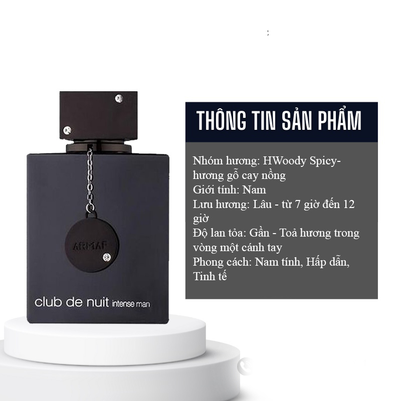 Nước hoa armaf club the nuit nam - cuốn hút nam tính mạnh mẽ