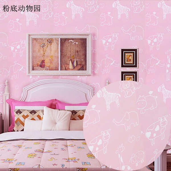 5 mét decal giấy dán tường khổ 45cm có sẵn keo - vườn thú hồng ms0642