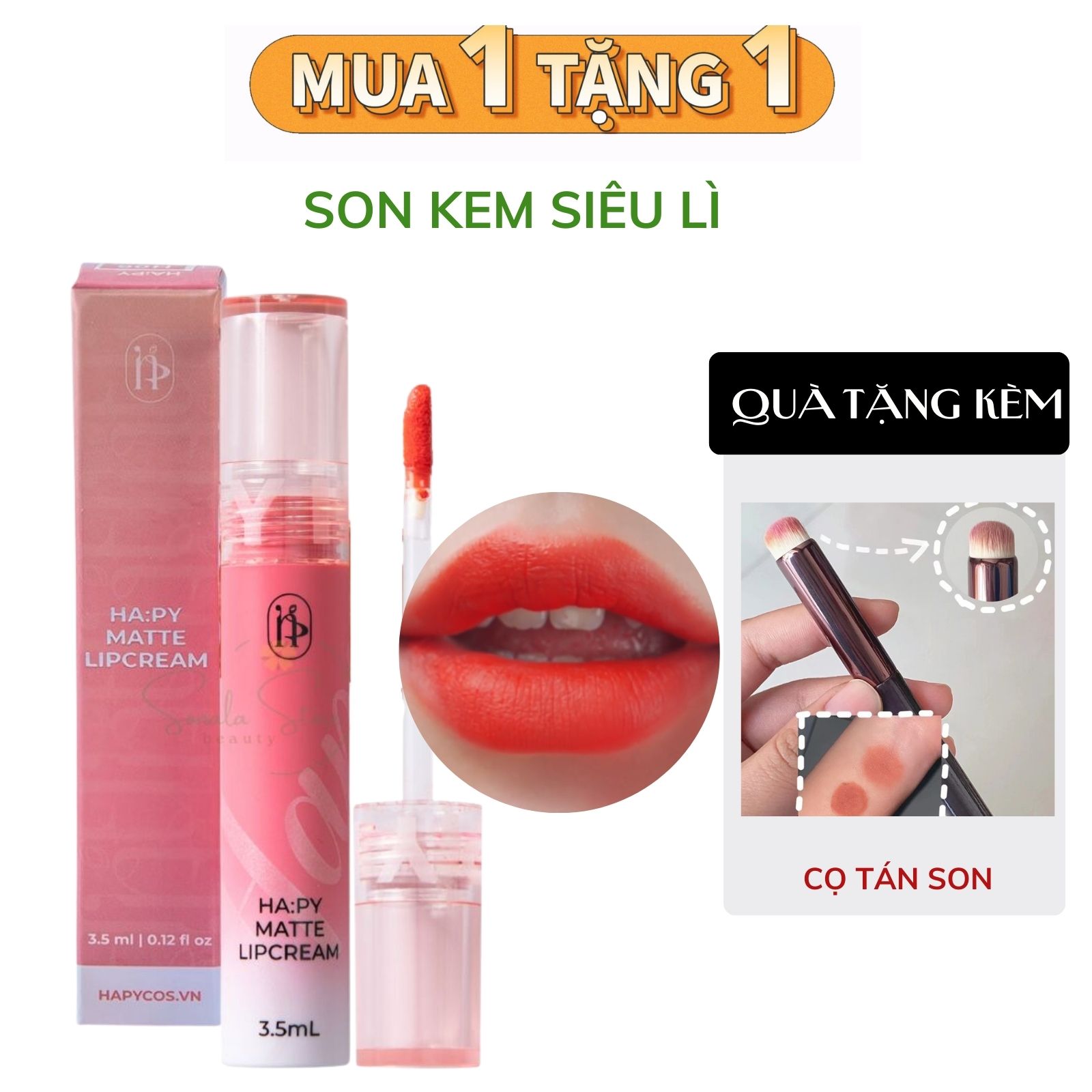 Son lì không trôi Hapy Mini Garden Son kem lì siêu lì kháng nước không chì an toàn học sinh hoặc bầu vẫn dùng được LALASTORE