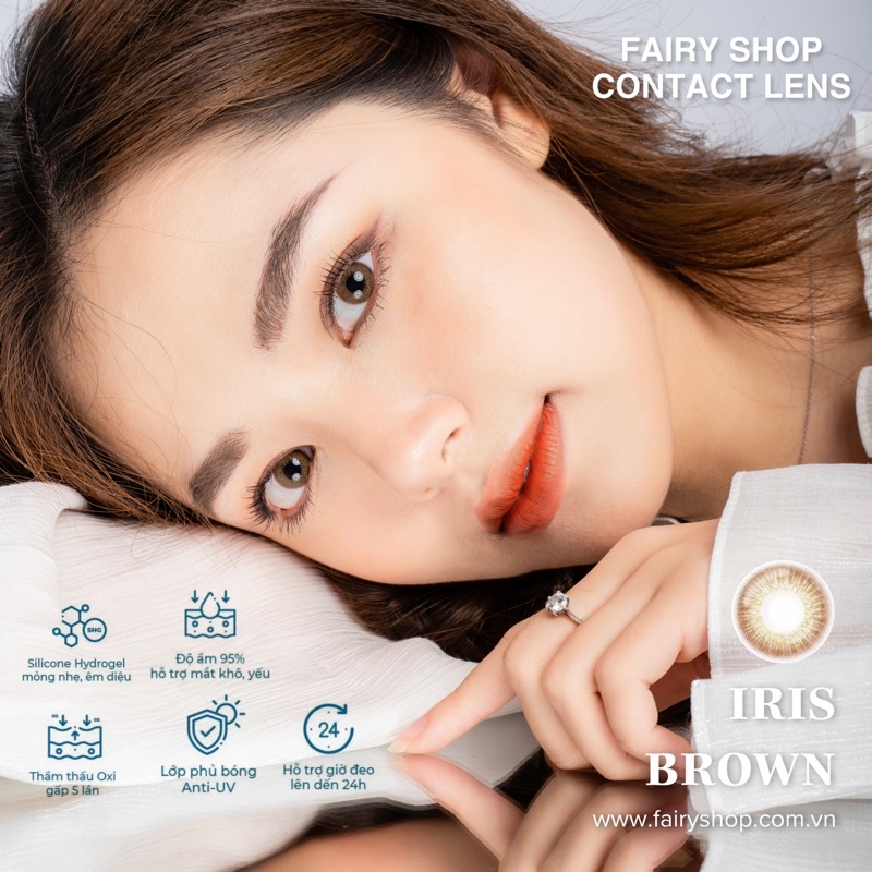 Kính áp tròng iris brown 14.0mm - fairy shop contact lens độ cận từ 0 đến 6 độ