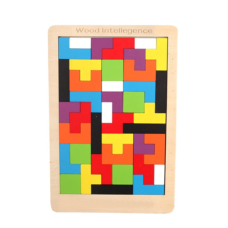Bộ xếp gạch cho bé - Đồ chơi gỗ wooden toy Tangram Trí Uẩn
