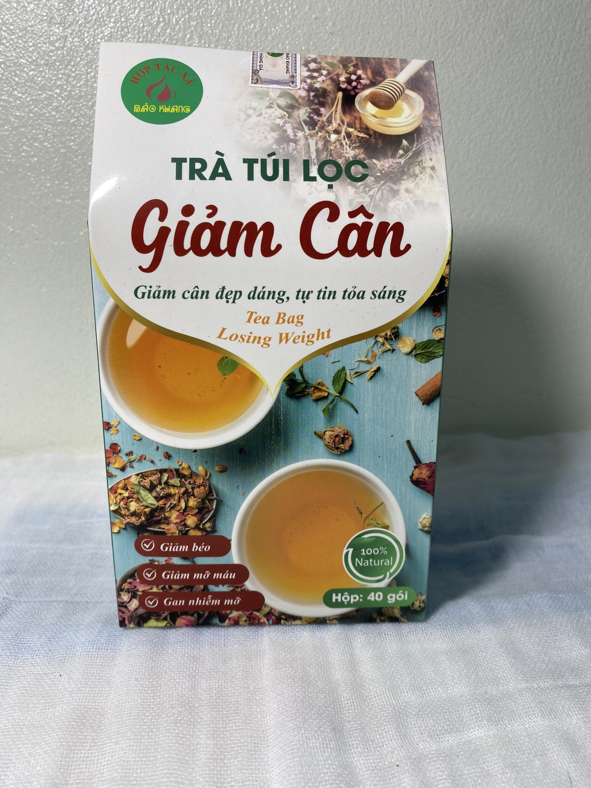 Hộp 40 gói trà thảo mộc giảm cân đẹp da, trà túi lọc thảo mộc đẹp da, trà cỏ ngọt, cam thảo, la hán, táo đỏ, kỷ tử đỏ, đẹp dáng, đẹp da