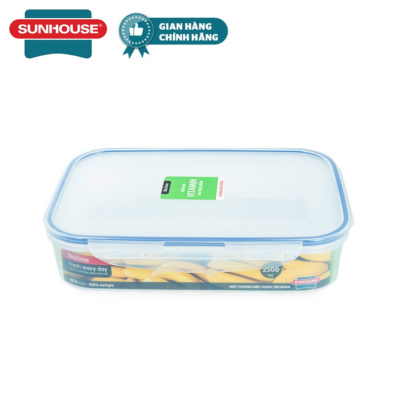 Hộp bảo quản thực phẩm ngăn mát biozone 2500ml kb-co2500p