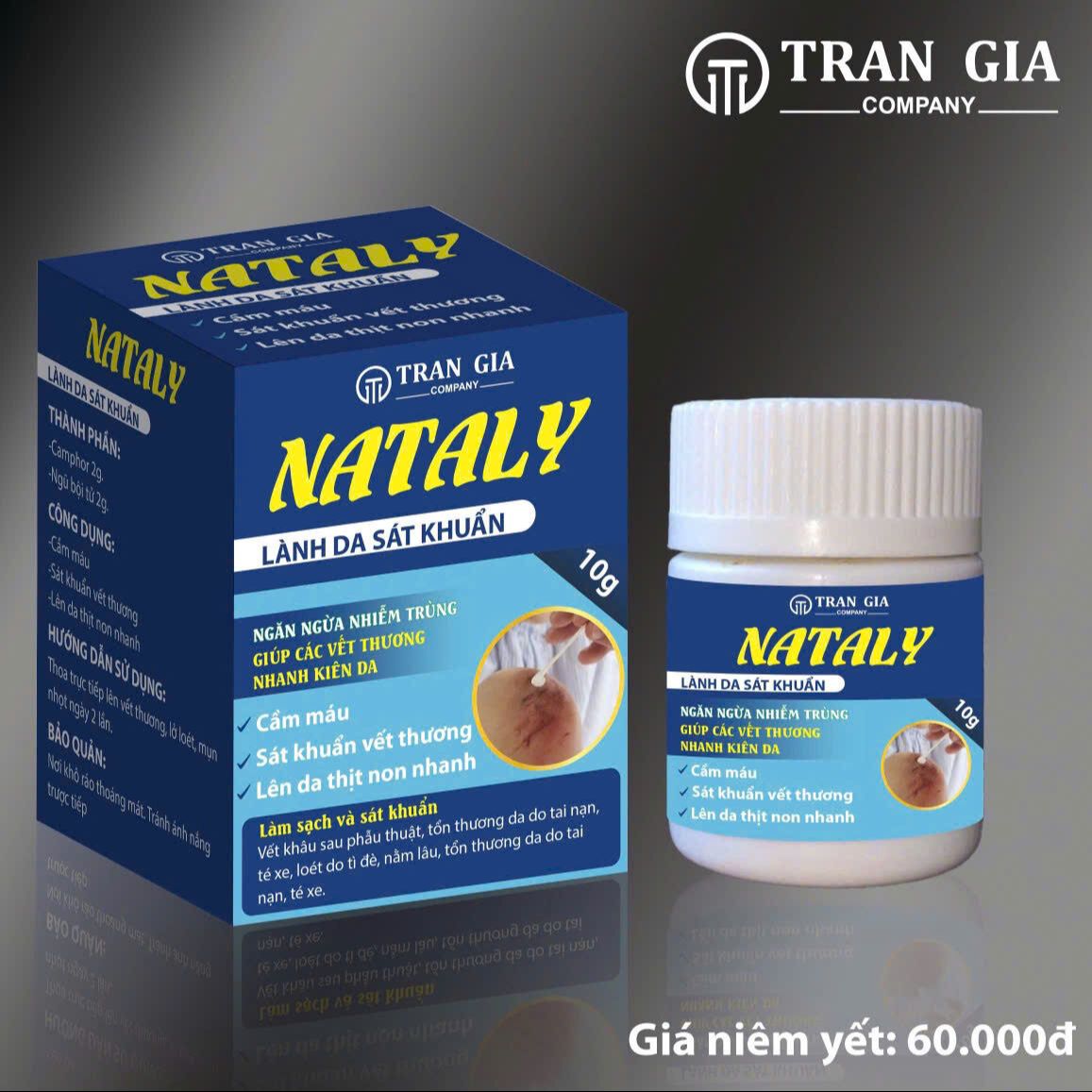 Bột rắc vết thương NATALY lành da, sát khuẩn, ngăn ngừa nhiễm trùng, giúp vết thương nhanh liền da, 