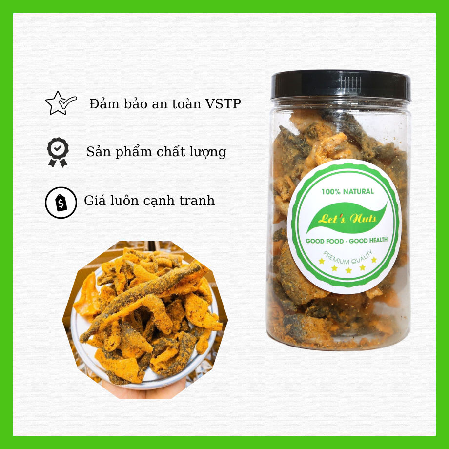 Da cá trứng muối giòn, đậm vị lon 200g sang trọng, hợp vệ sinh, món quà ăn vặt tuyệt vời HuTo House
