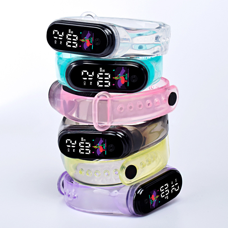 Kẹo Màu Trong Suốt Trẻ Em Đồng Hồ Cho Cậu Bé Cô Gái Thể Thao Silicone Đồng Hồ LED Kỹ Thuật Số Trẻ Em Đồng Hồ Thời Trang Vòng Đeo Tay Món Quà Sinh Nhật