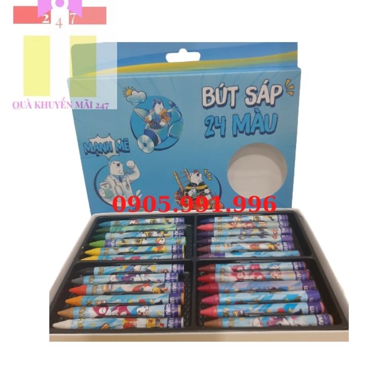 Hộp tô màu - hộp bút màu sáp 24 màu - hộp bút sáp 24 màu thuận nam - quà khuyến mãi 247
