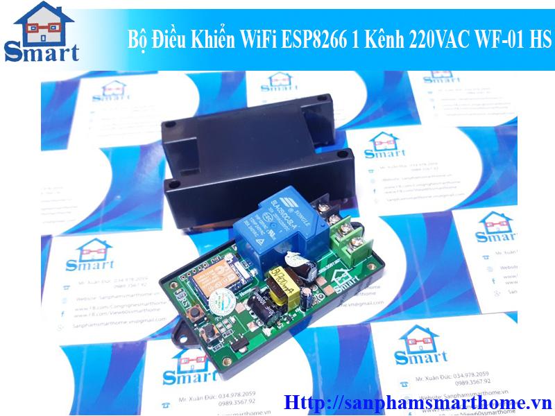 Bộ điều khiển wifi esp8266 1 kênh 220vac wf-01 hs