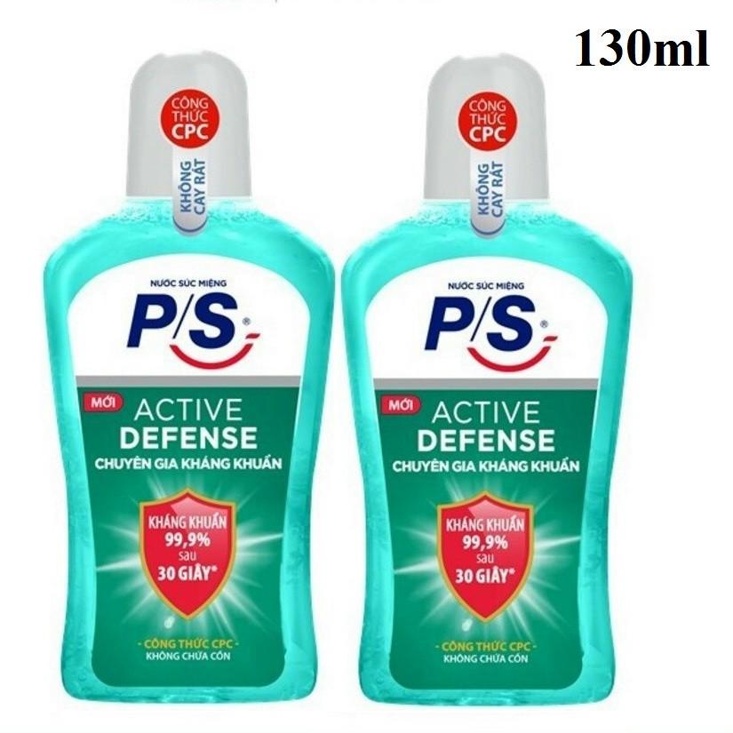 Nước súc miệng kháng khuẩn không cay rát p/s active defense 130ml