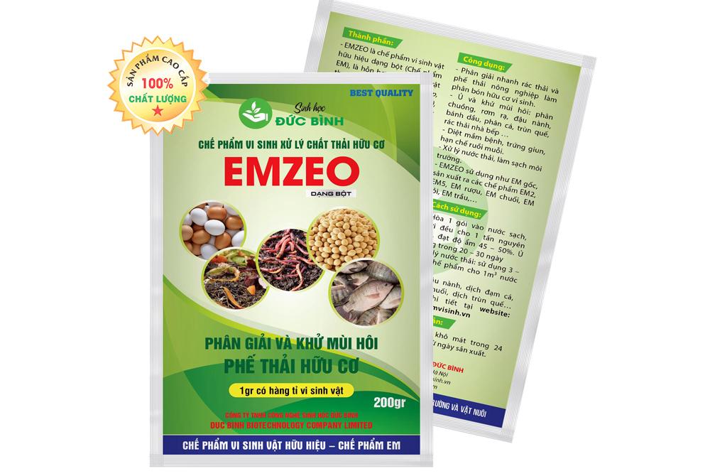 5 gói chế phẩm sinh học emzeo xử lý, ủ phân từ rác thải hữu cơ