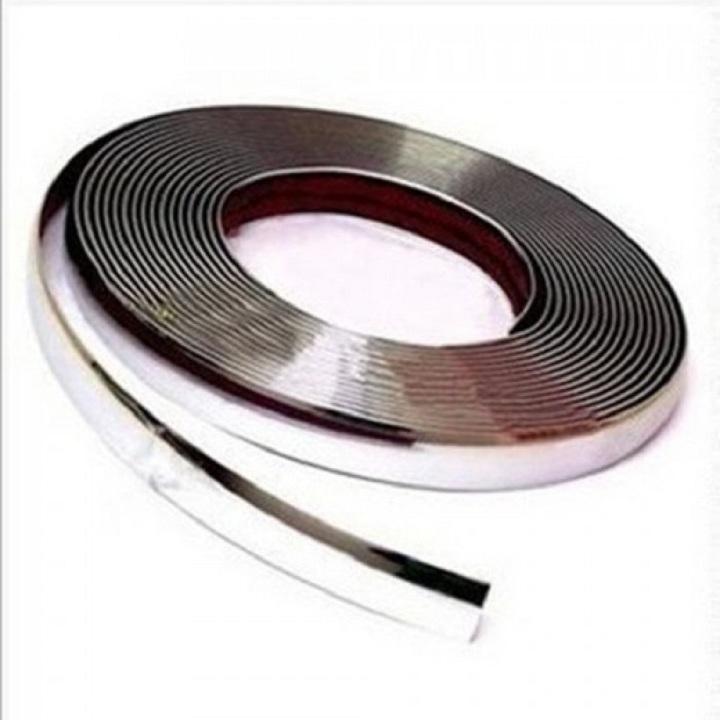 Bản 15mm - Nẹp viền mạ crom trang trí chân viền kính ô tô, nẹp viền chân kính mạ crom, nẹp cao su mạ crom 1,5cm