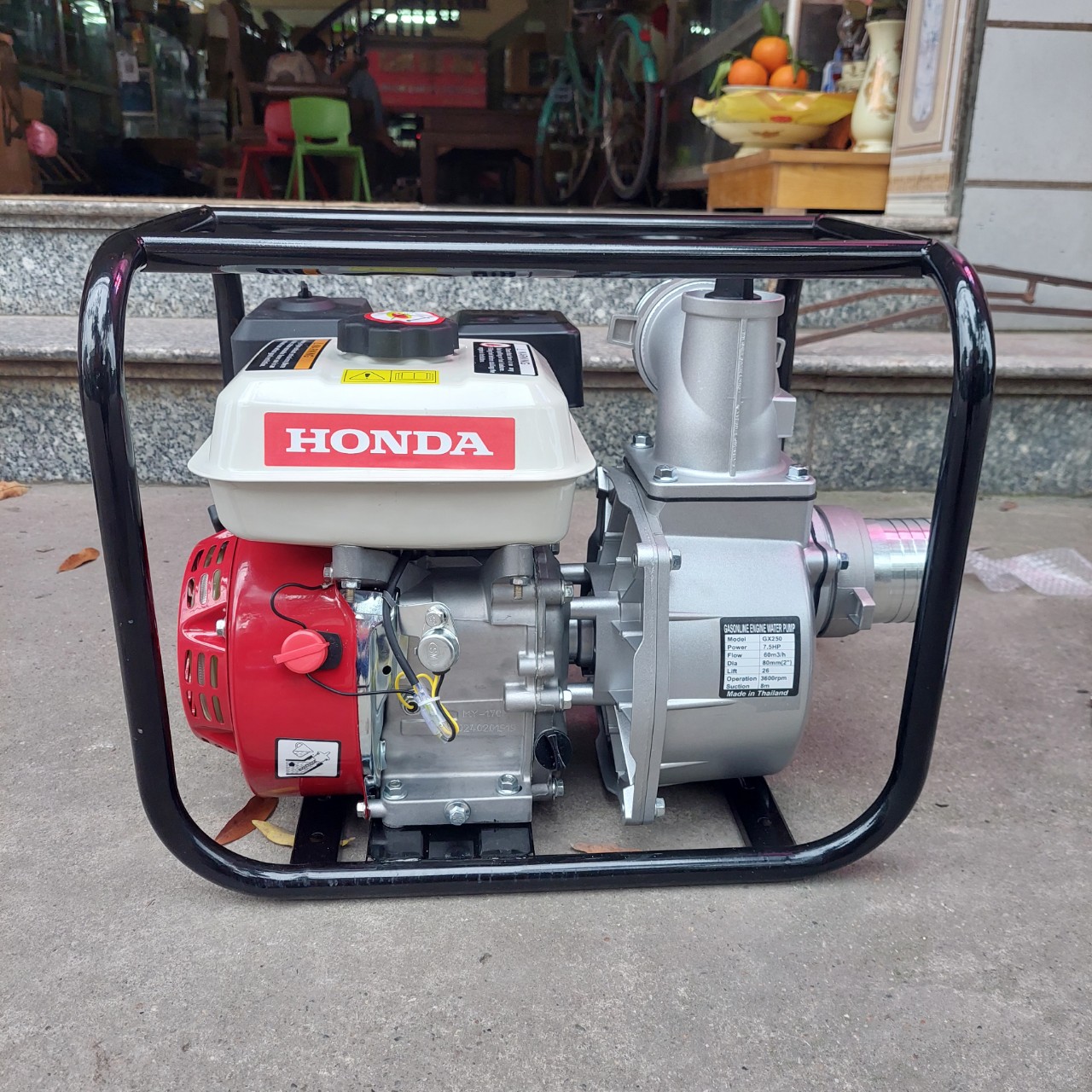 Máy bơm nước chạy xăng Honda gx250 7.5hp ống 80 hút cực nhanh