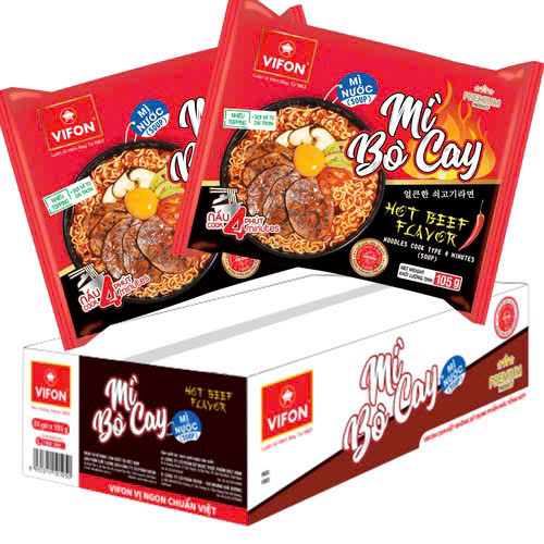 Thùng 24 Gói Mì Bò Cay Vifon 105g - VF43T